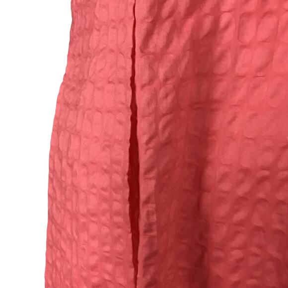 J CREW Lorelei Coral Pink Deco Dot Matelasse Strapless Fit and Flare Dress sz 8 - Picture 5 of 10